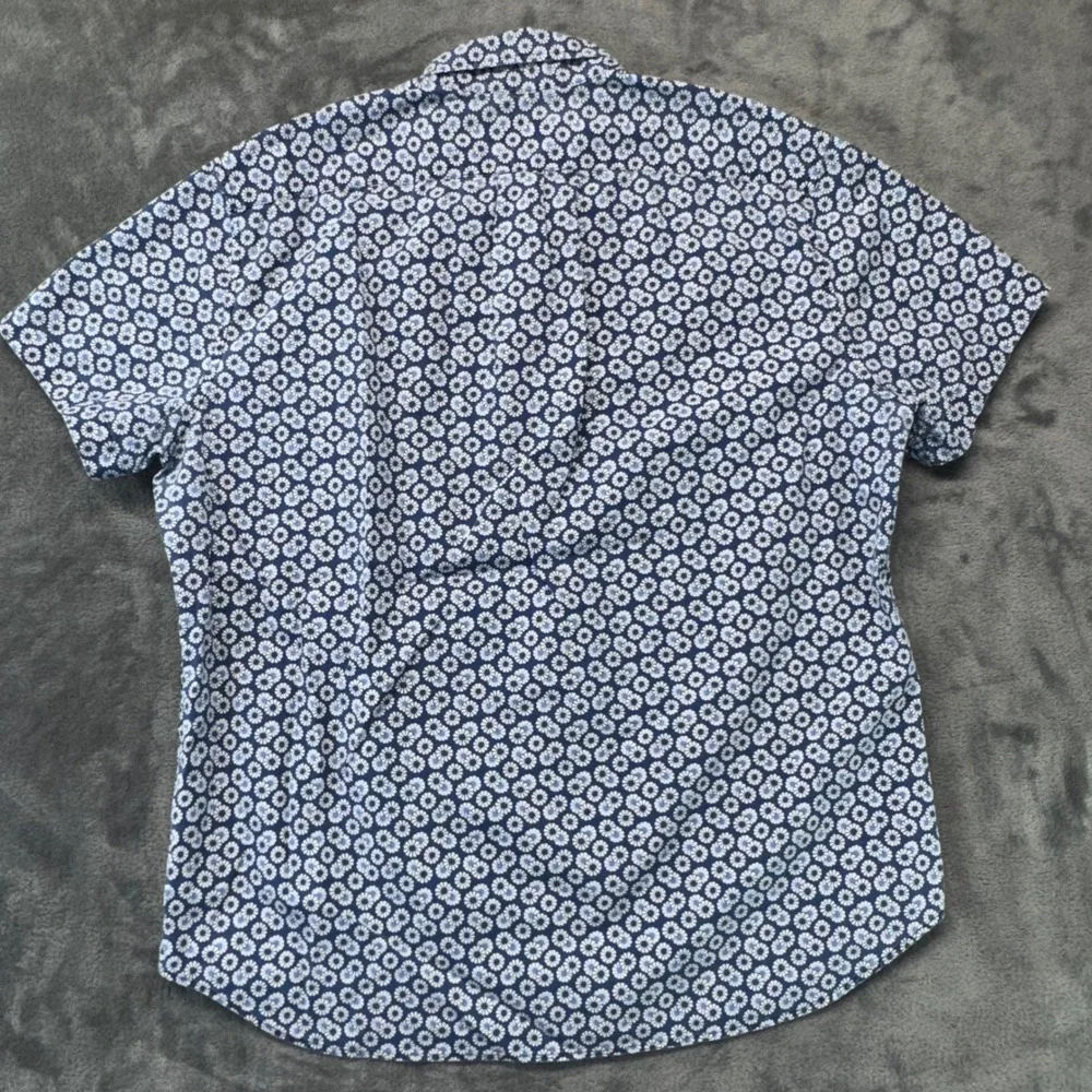 J. Crew Floral Print Button Down Shirt Stretch Organic Cotton Classic Fit‎ L